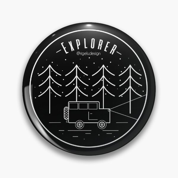 Item preview, Explorer - Explore the Great Outdoors - Hike - Line Art Badge- Night designed and sold by Rigel Bergonio.