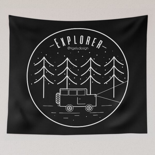 Item preview, Explorer - Explore the Great Outdoors - Hike - Line Art Badge- Night designed and sold by Rigel Bergonio.