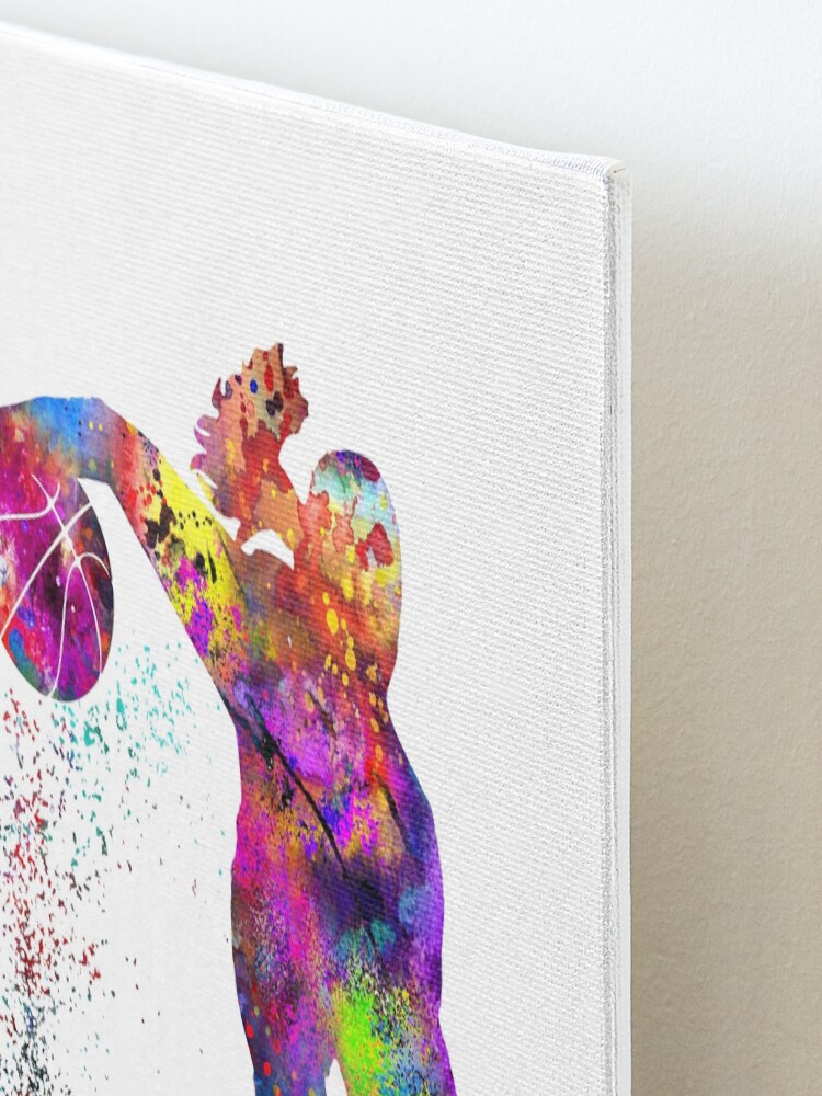 Alternate view of Basketball girl, watercolor basketball girl Mounted Print