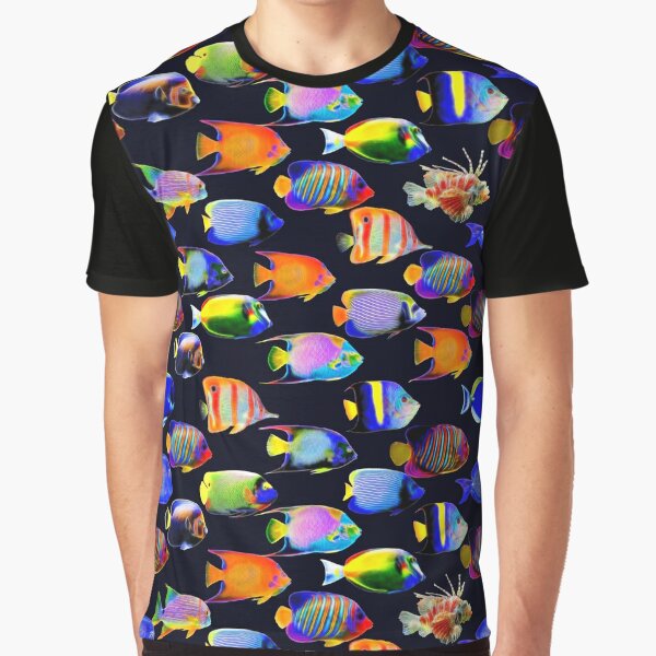 Fluorescent Fish  Graphic T-Shirt