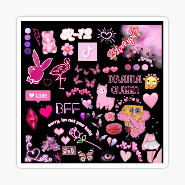 pink love aesthetic spongebob stickers redbubble