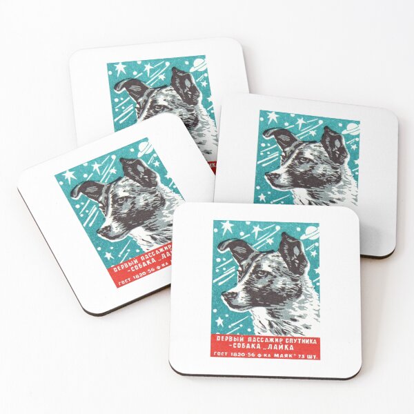 Item preview, 1950s Laika Space Dog Russian Matchbox Label designed and sold by retrographics.