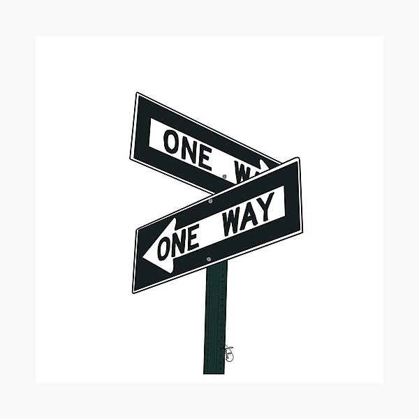 One Way Street Sign Photographic Print