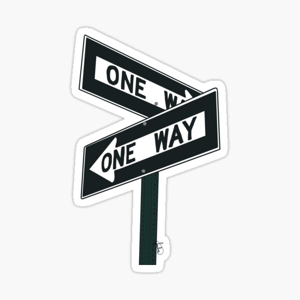 One Way Street Sign Sticker
