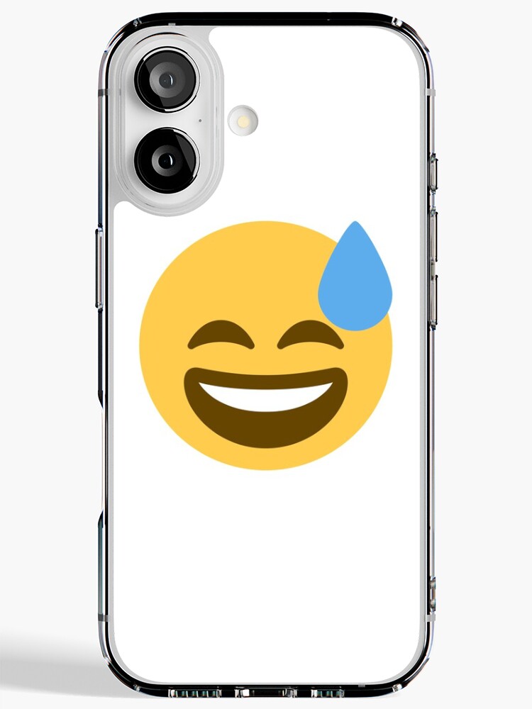 Smiling face with open mouth and cold sweat emoji