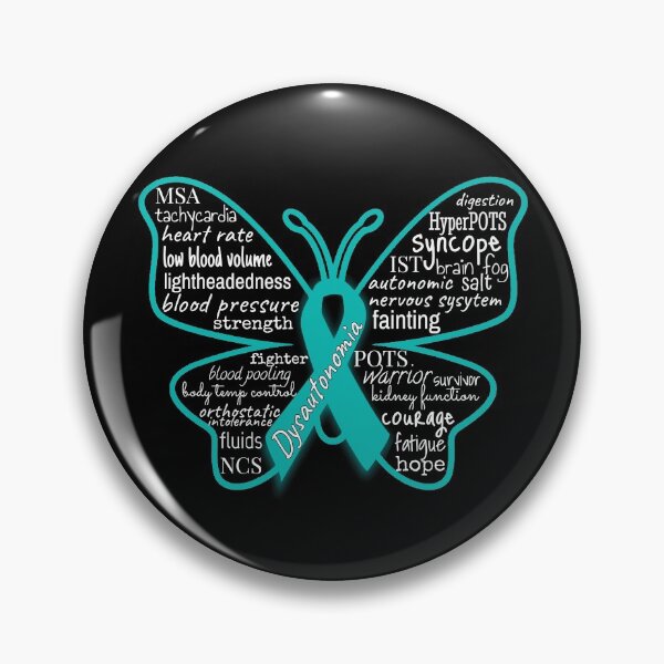 Item preview, Dysautonomia Warrior Butterfly POTS Syndrome Ribbon NCS MSA Awareness Support designed and sold by merchmade4you.