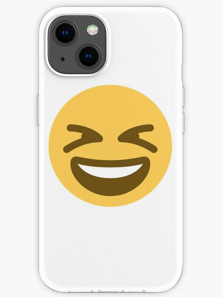 Smiling Face With Open Mouth And Tightly Closed Eyes Emoji Iphone Case By Winkham Redbubble