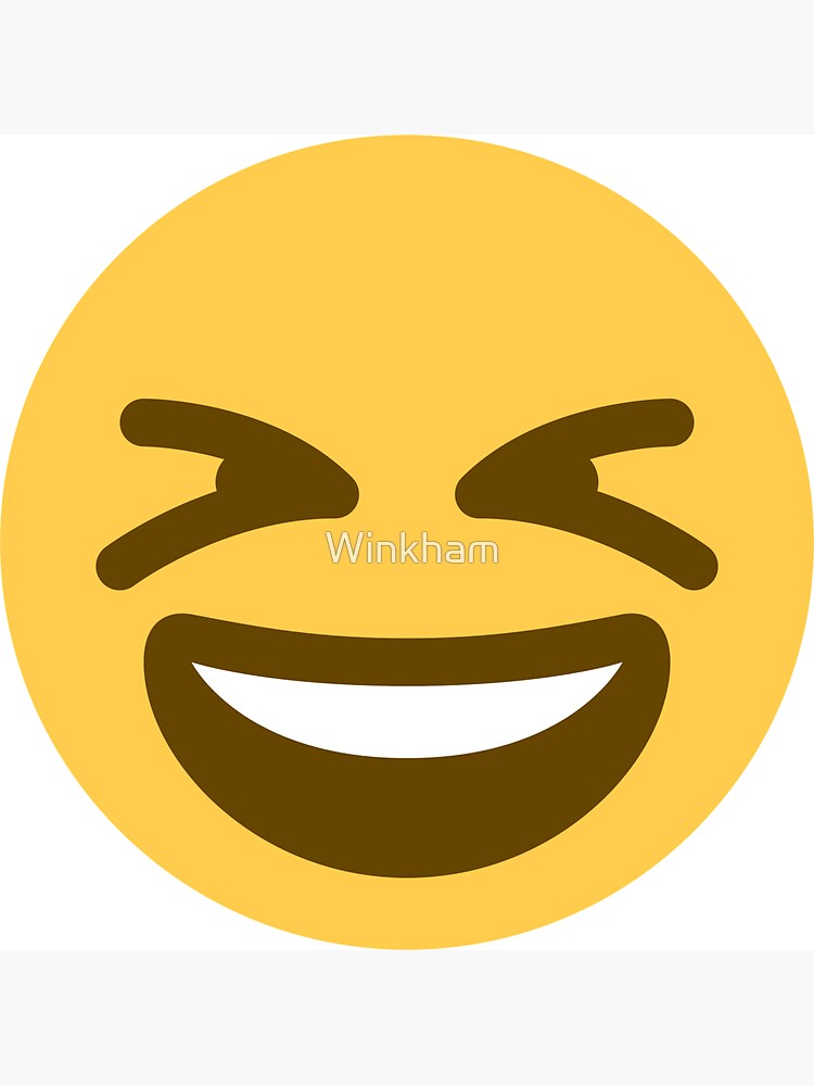 Smiling Face With Open Mouth And Tightly Closed Eyes Emoji Sticker By Winkham Redbubble