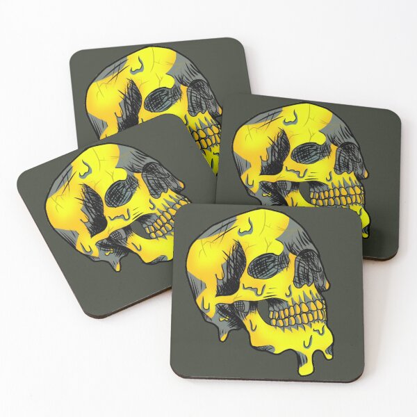 Item preview, Yellow melting skull designed and sold by lmnopcreations.
