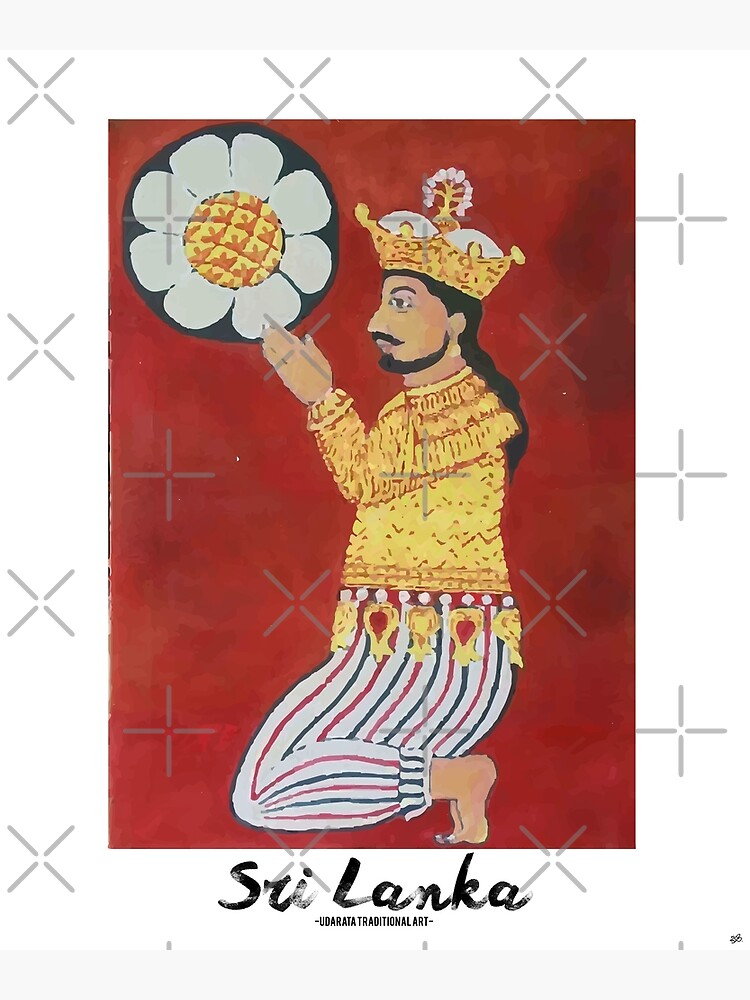 "Sri Lanka Traditional Udarata Art ( KING ) " Canvas Print for Sale by