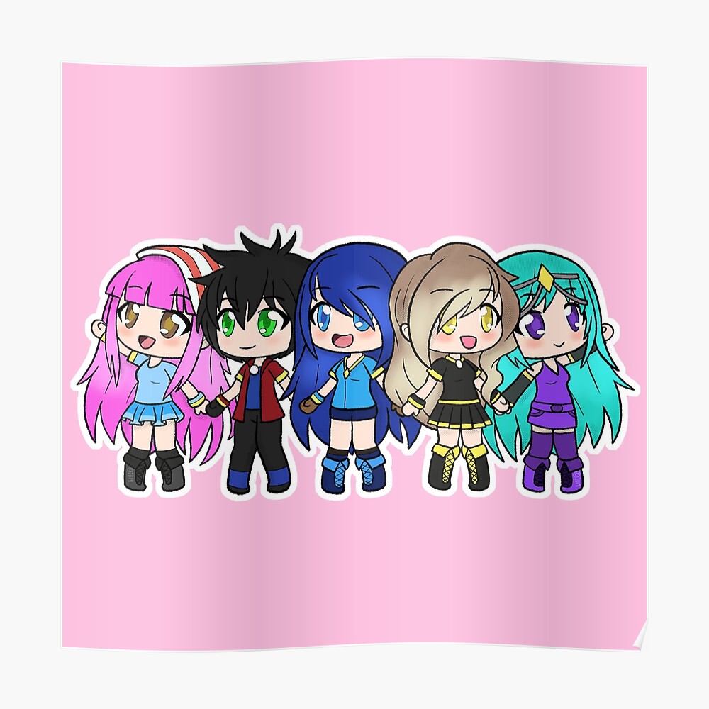 Gacha Funneh Krew Family Sticker By Tubers Redbubble - itsfunneh and the krew roblox family bloxburg