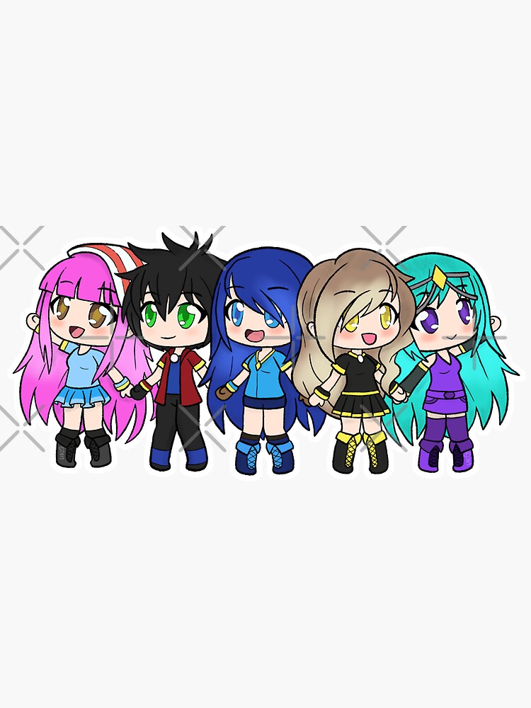 Gacha Funneh Krew Family Sticker By Tubers Redbubble - itsfunneh and the krew roblox family