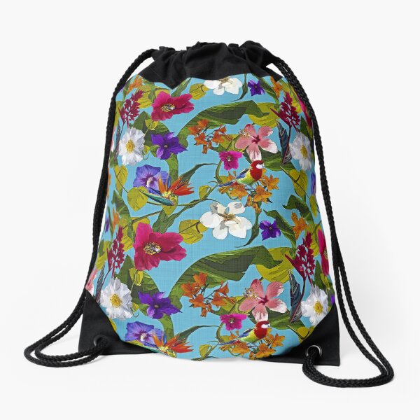 Tropical Bohemian Drawstring Bag
