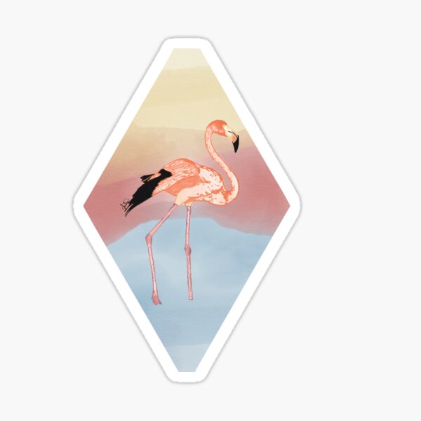 Flamingo Sunset Sticker