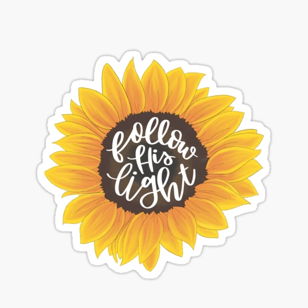 Follow His Light Sunflower" Sticker for Sale by jaquemv | Redbubble