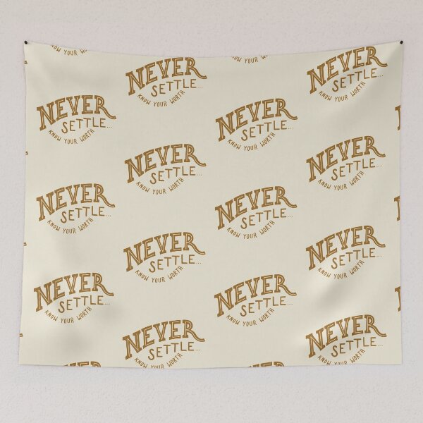 Item preview, Never settle typography text art quote by Word Fandom - wordfandom designed and sold by Kerry Pritchard.