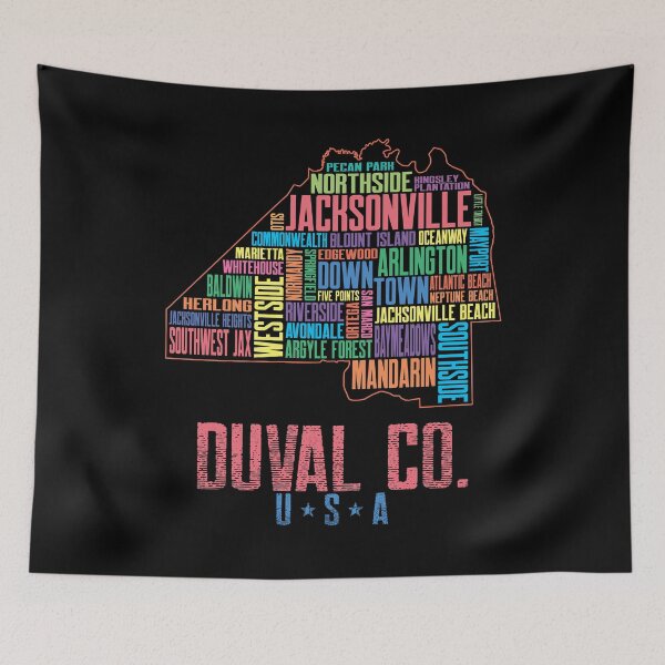 Item preview, Jacksonville Duval County Florida USA Map designed and sold by KNS-Gear.
