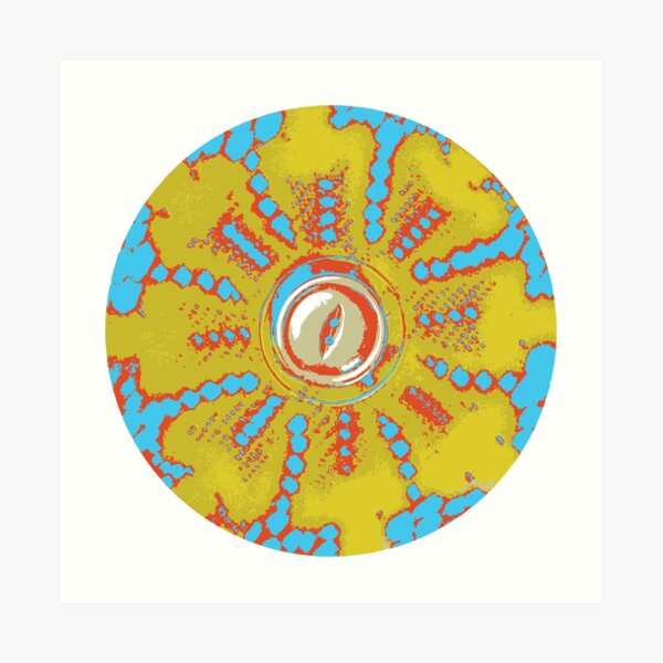 Retro Flower Power Mandala Art Print