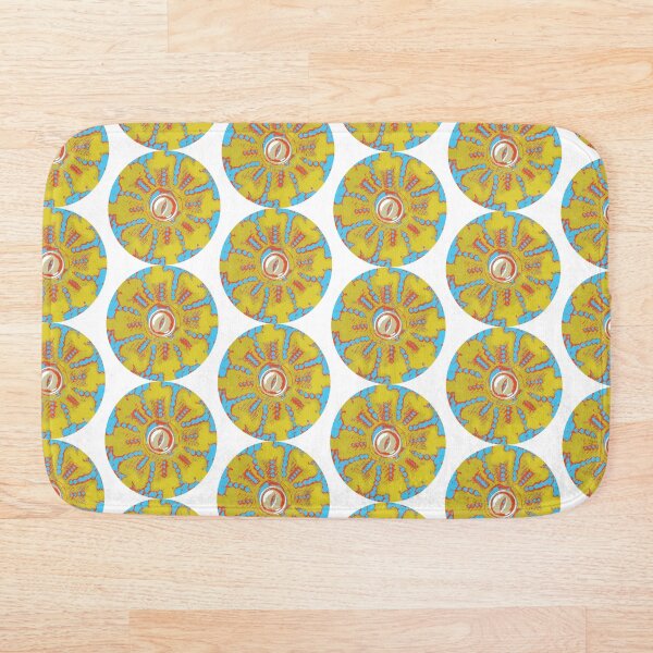 Retro Flower Power Mandala Bath Mat