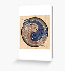 yin yang fish, shuiwudao mandala Greeting Card