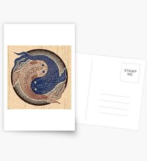 yin yang fish, shuiwudao mandala Postcards