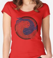 yin yang fish, shuiwudao mandala Women's Fitted Scoop T-Shirt