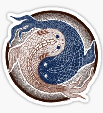 yin yang fish, shuiwudao mandala Sticker