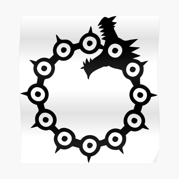 Póster «Los siete pecados capitales: el pecado del dragón de la ira  (negro)» de ESilenceDesigns | Redbubble