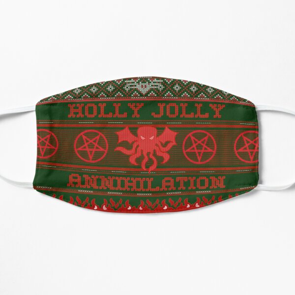 Have a holly jolly Christmas annihilation with Cthulhu and his red fanged reindeer. Flat Mask