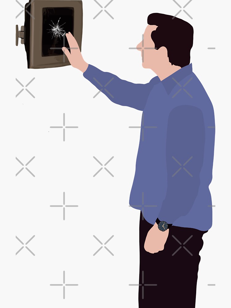 "Michael Scott and His 200 Plasma Screen TV." Sticker for Sale by