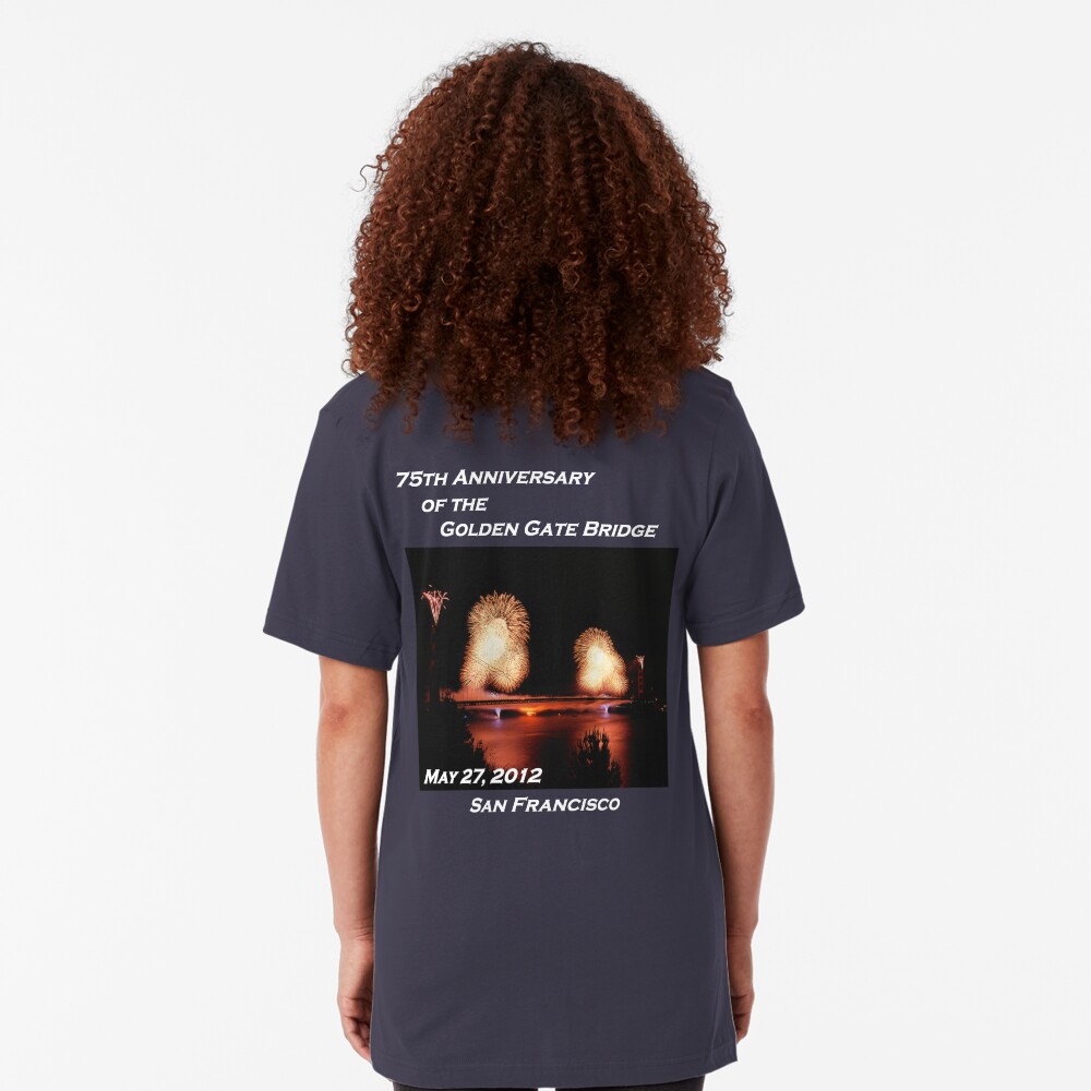Fireworks - 75th Anniversary of the Golden Gate Bridge Slim Fit T-Shirt