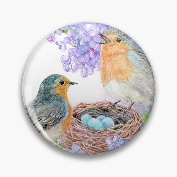 Item preview, Robins with Nest and Eggs designed and sold by Cristina  Hansen.
