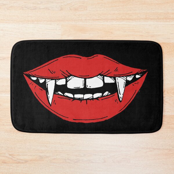Item preview, Vampire red lips on black background designed and sold by Kamila Nigmatullina.