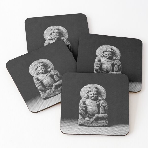 Item preview, Kubera - Hindu God of Wealth - Black and White Halftone Spiritual Magic Dark Witch Astrology Tarot designed and sold by Plastic Memory Archive.