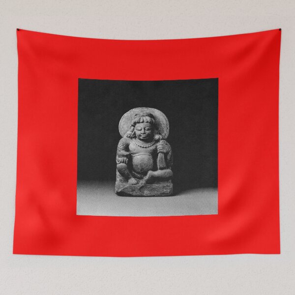 Item preview, Kubera - Hindu God of Wealth - Black and White Halftone Spiritual Magic Dark Witch Astrology Tarot designed and sold by Plastic Memory Archive.
