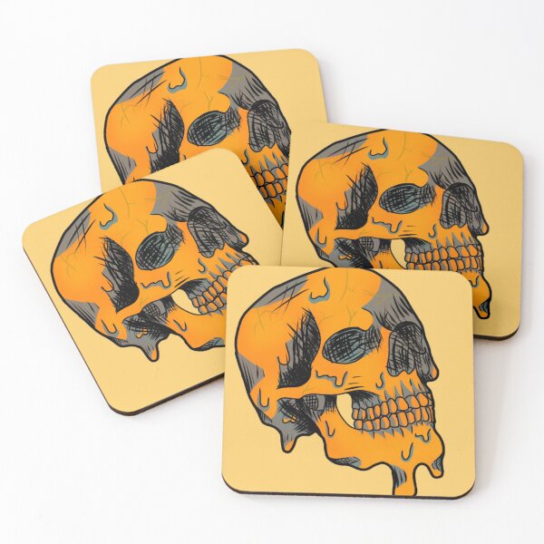 Item preview, Orange Melting Skull designed and sold by lmnopcreations.