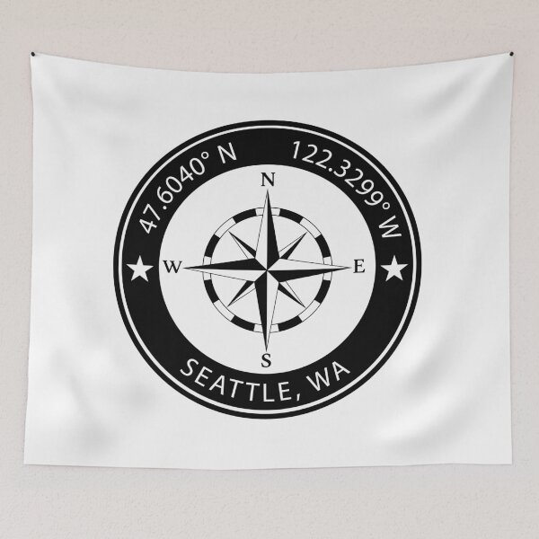 Item preview, Seattle, Washington Geographical Coordinates designed and sold by TeeOhGraphics.
