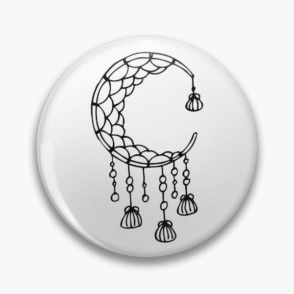 Item preview, Moon Dreamcatcher - Waning Cresent Moon - Black Sticker designed and sold by MysticMagpie.