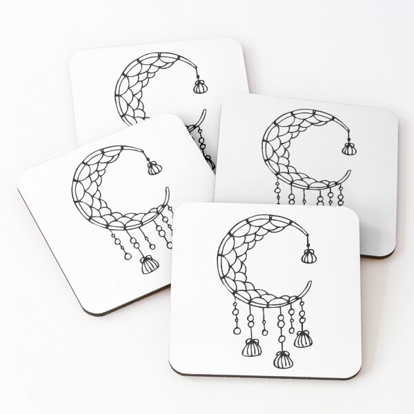 Item preview, Moon Dreamcatcher - Waning Cresent Moon - Black Sticker designed and sold by MysticMagpie.