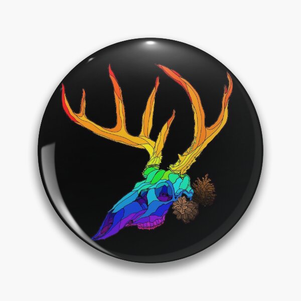 Item preview, Rainbow White Tail Buck Skull designed and sold by TinkerandBone.