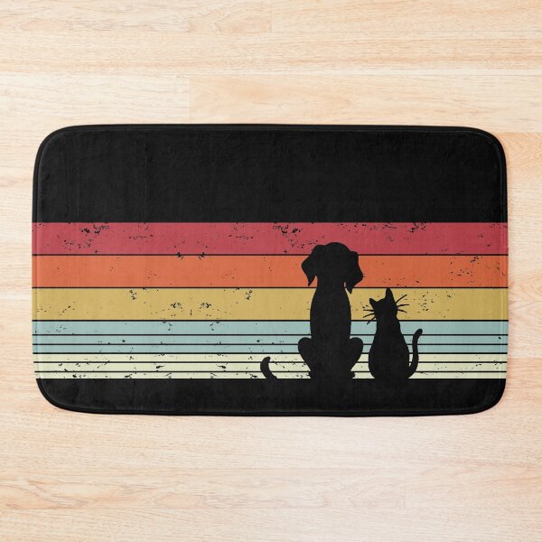 Item preview, Retro Cat & Dog Distressed rainbow Pet lover design designed and sold by shantiru.