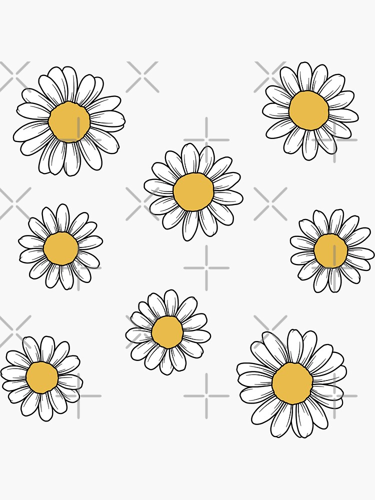 Daisy Flower Sticker Pack Sticker For Sale By Jamiemaher Redbubble