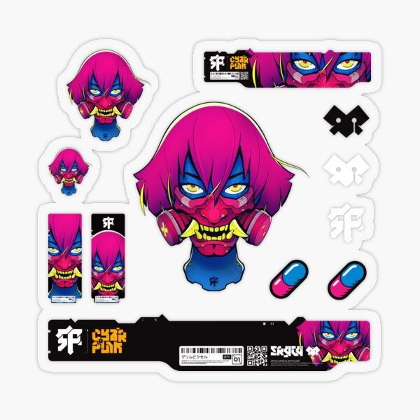 Oni Mask CBP s01 Transparent Sticker