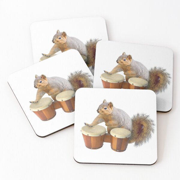 Item preview, Squirrel Playing Bongo Drums designed and sold by catsclips.