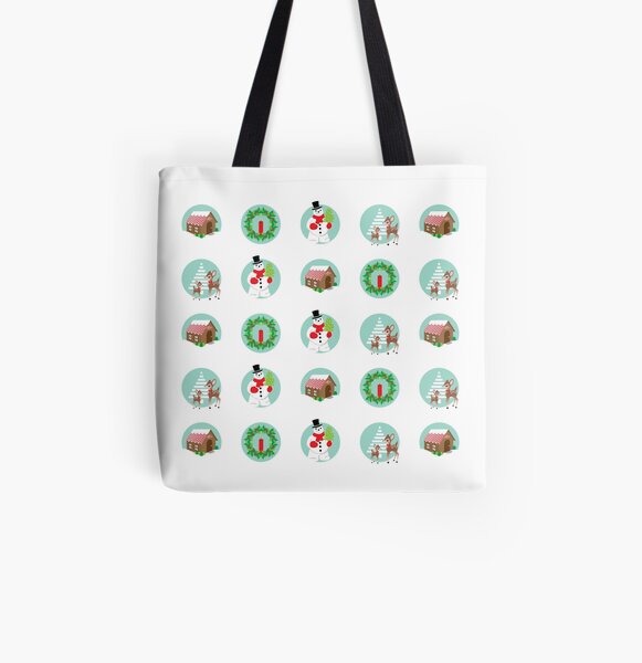 Vintage Holiday Dots All Over Print Tote Bag