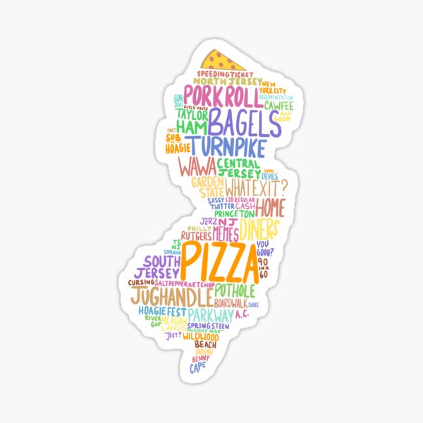 New Jersey Stereotype Sticker For Sale By Zozoelizabeth Redbubble   St,small,507x507 Pad,600x600,f8f8f8 