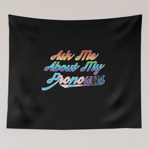 Item preview, Ask Me About My Pronouns Retro Gay Pride Gender Inclusive Human designed and sold by glintintheeye.