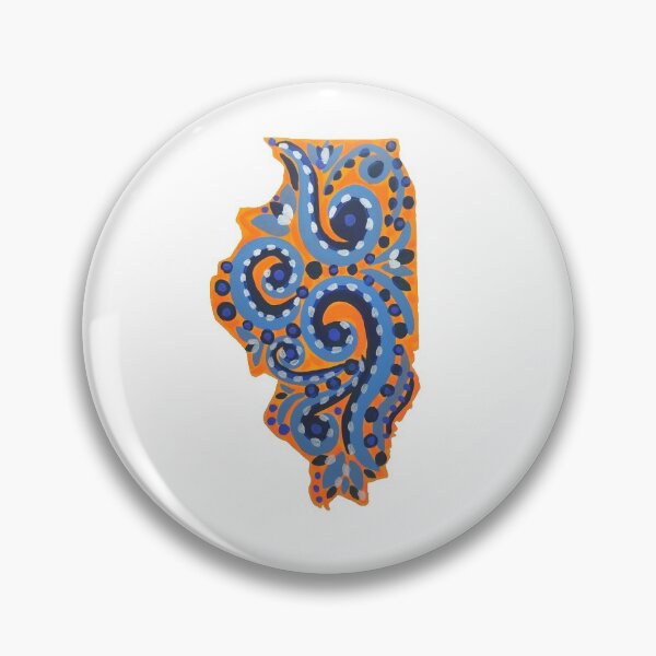 Item preview, Orange and Blue Illinois designed and sold by MikaylaJeanArt.