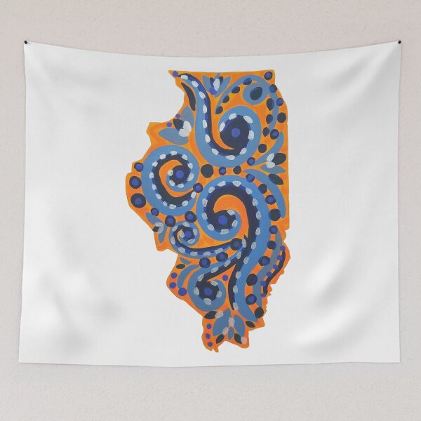 Item preview, Orange and Blue Illinois designed and sold by MikaylaJeanArt.