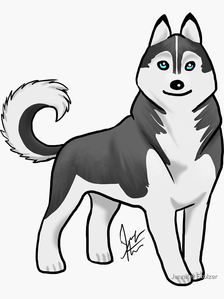 Husky - Black and White by jameson9101322